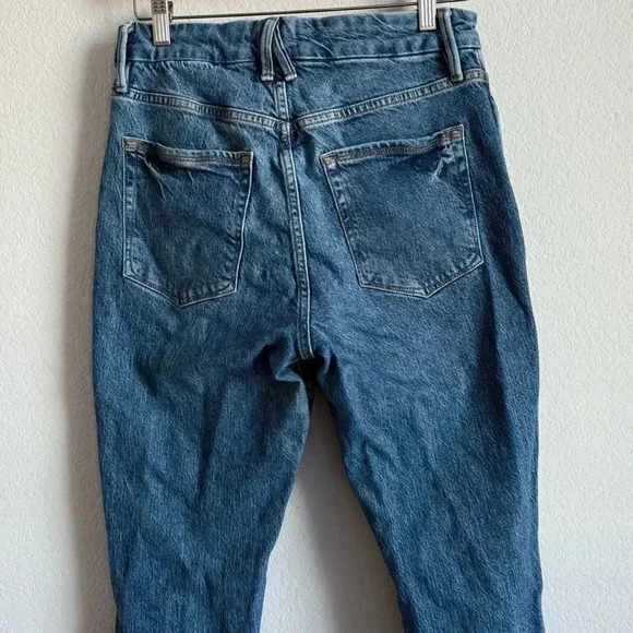 Good‎ American Women’s Straight Leg Distressed High Rise Jeans 6/28 GCSREFW386 - Picture 5 of 11